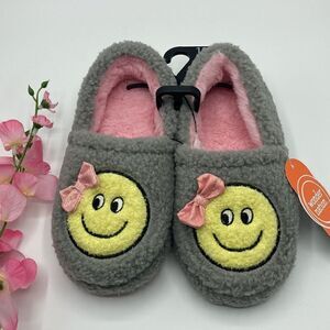 Toddler Girls Smiley Faux Fur Comfy Cozy Slippers Shoes Size 11/12